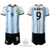 Maglia ufficiale Argentina Julian Alvarez 9 Casa Mondiali 2022 per Bambino